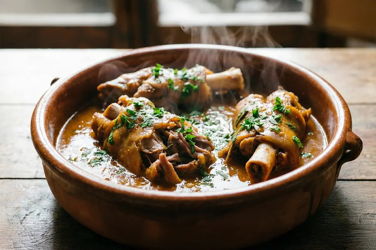 Manitas de cordero guisadas